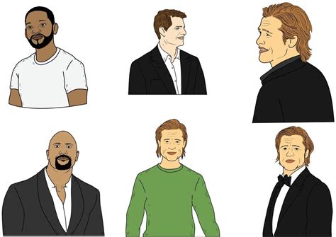 celebrities, famous people,-actors-drawing-line-art 46459095 Vector Art ...