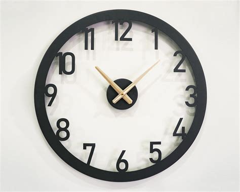 18 Wall Clock With Numbers, Metal Minimalist Wall Clock, Modern Wall ...