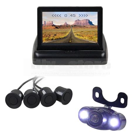 Diykit Inch Foldable Rear View Car Monitor Kit Parking Radar