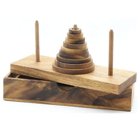 Tower Of Hanoi Wooden Brain Teaser Puzzle Tower Of Hanoi Brain Teaser Puzzles Brain Teasers