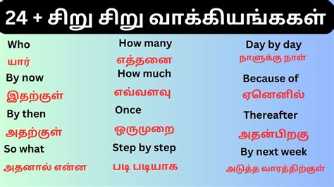 Spoken English In Tamil Spoken English For Beginners Easy Sentences