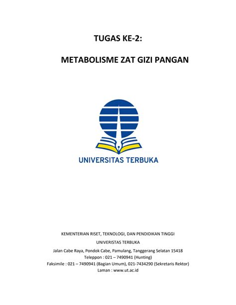 Solution Tugas Metabolisme Zat Gizi Pangan Studypool