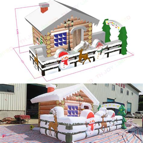 2021 New Design Santa′s Grotto Christmas Inflatables Santa House