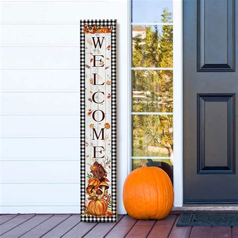 Amazon Fall Welcome Porch Sign Thanksgiving Day Wooden Door Sign