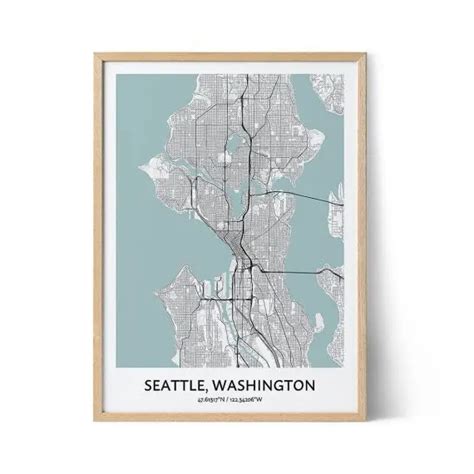 Seattle Map Poster - Your City Map Art - Positive Prints