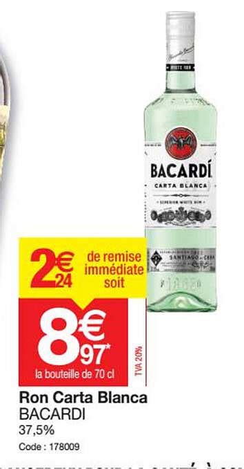 Promo Ron Carta Blanc Bacardi Chez Promocash Icatalogue Fr