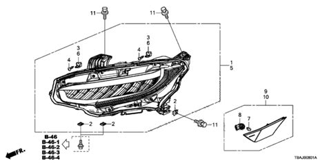 tba  genuine honda light assembly  head