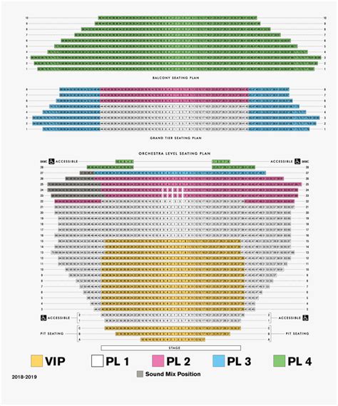 2018 2019 Broadway Seating Chart Seat Number Gammage Seating Chart