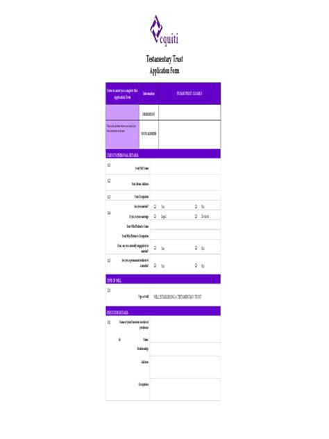 Testamentary Trust Form 2 Free Templates In Pdf Word Excel Download