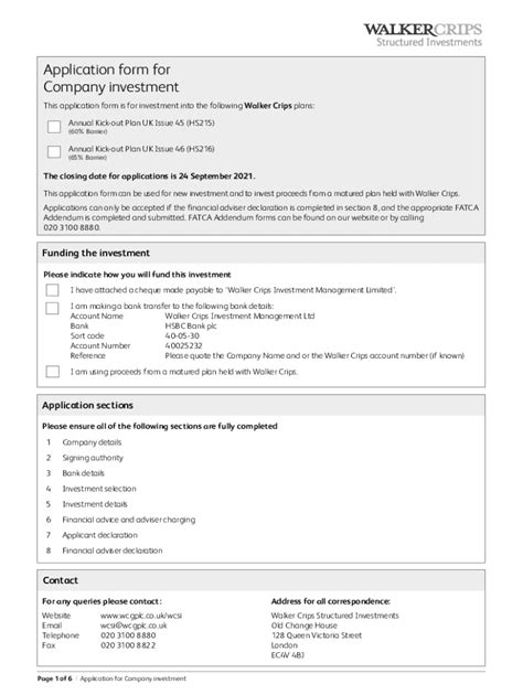 Fillable Online Walker Crips Uk Step Down Kick Out Plan Ct