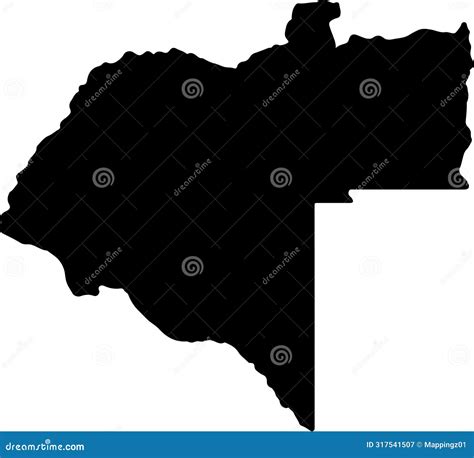 Moxico Angola Silhouette Map With Transparent Background Stock Vector