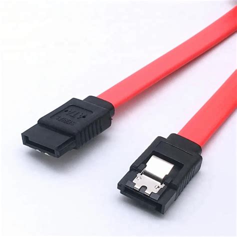 Sata 2 3 Data Cable With Locking Latch Dual Clip Hdd Straight Female To Female 6gbps Red 50cm ...