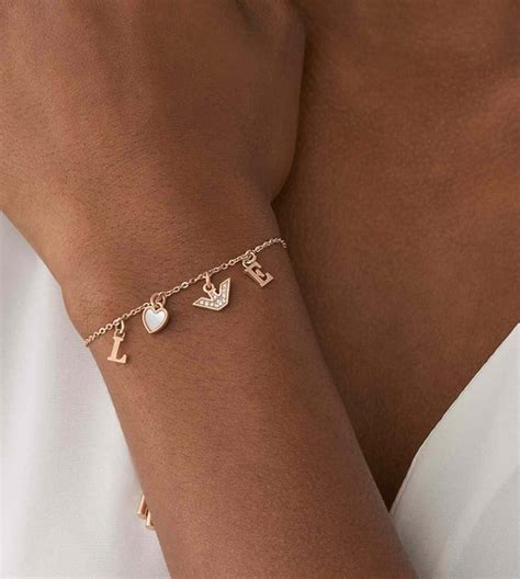 Buy Emporio Armani Rose Gold Sentimental Bracelet For Women Online