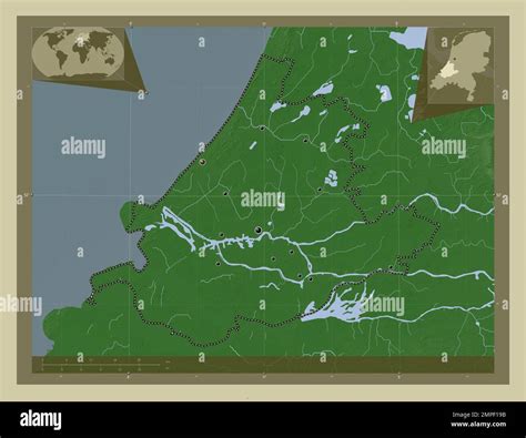 Zuid-Holland, province of Netherlands. Elevation map colored in wiki ...