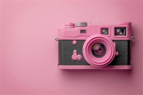 Premium Photo | Stylish Retro Pink Camera on Pastel Background Vintage ...