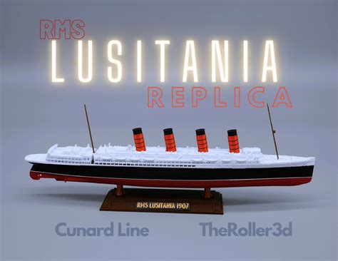 Rms Lusitania Model 1 Foot In Length With Torpedos Highly Detailed