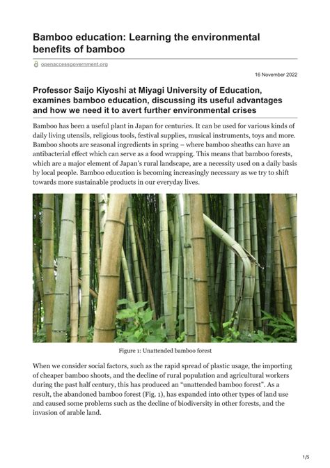 Pdf Bamboo Education Learning The Environmental Benefits Of Bamboo