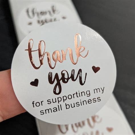 Thank You Small Foil Stickers Etsy