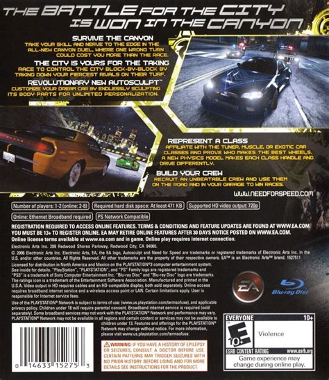 Need For Speed Carbon 2006 Playstation 3 Box Cover Art Mobygames