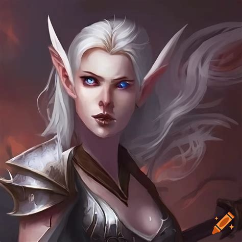 Artwork Of A White Elf Blood Hunter