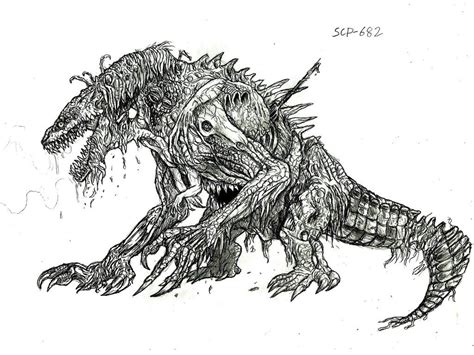 Scp 682 Scp Creature Artwork