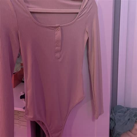 Nude Tight Button Bodysuit Soo Flattering And Depop