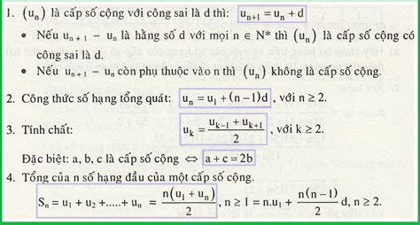 Công thức giải nhanh cấp số cộng và cấp số nhân