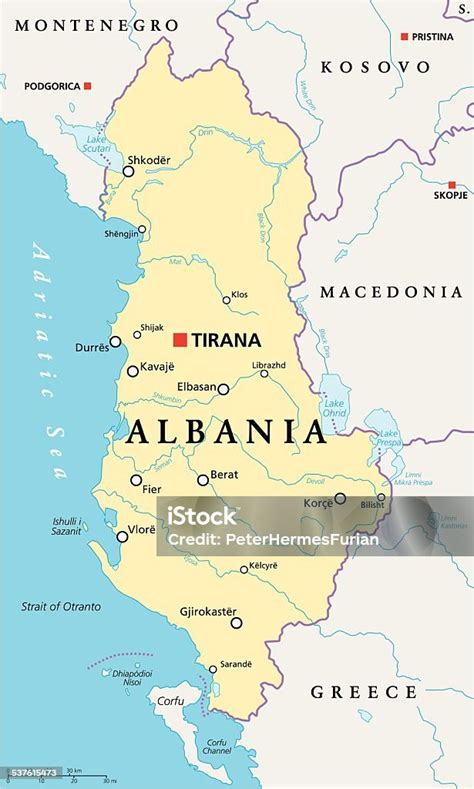 Albania Mappa Politica Immagini Vettoriali Stock E Altre Immagini Di