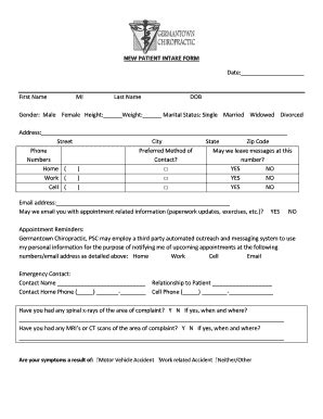 Fillable Online Gender Male Female Height Weight Marital Status