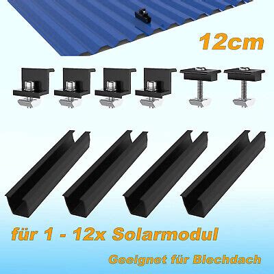 Solarmodul Halterung Flachdach Alu Photovoltaik 12CM Montageschiene