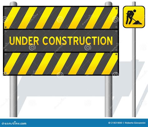 Under Construction Barrier Stock Vector Illustration Of Caution