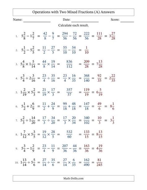 Free Mixed Number Operations Worksheet Download Free Mixed Number Operations Worksheet Png