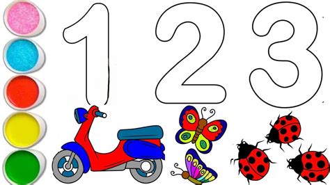 learn    numbers colouring counting  kids toddlers