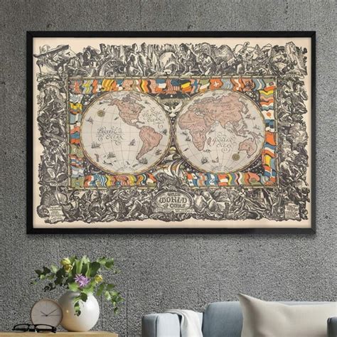 Quadro Decorativo Mapa M Ndi Antigo X Cm Elo