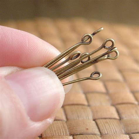 2 Inch Antiqued Gold Plated Eye Pins 21 Gauge Choose 100 Etsy