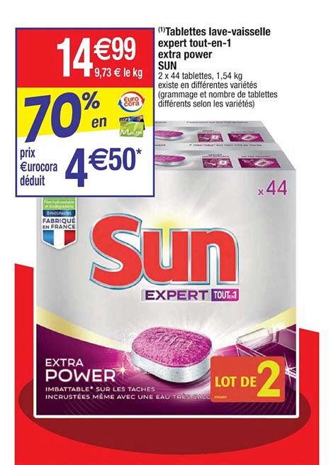 Promo Tablettes Lave Vaisselle Expert Tout En Extra Power Sun Chez