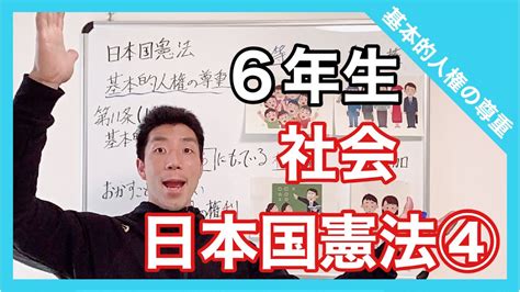 社会 日本国憲法④ 基本的人権の尊重 6年生 Youtube