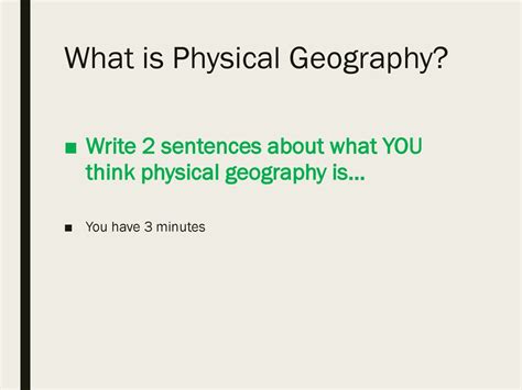 Physical Geography Examples