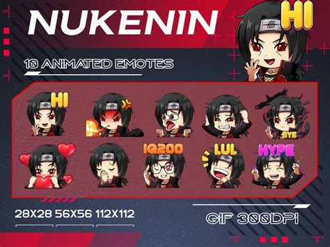 10 Ninja Shinobi Twitch Animated Emotes Pack, Nukenin Ninja Animated Emotes, Love, Bye, Hi ...