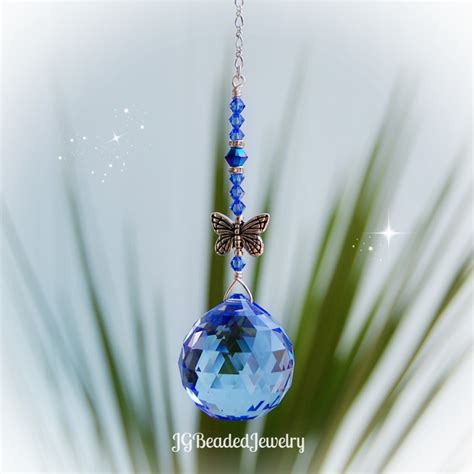 Light Sapphire Butterfly Swarovski Crystal Suncatcher Jgbeads