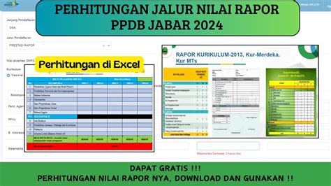 PERHITUNGAN JALUR PRESTASI NILAI RAPOR PPDB JABAR 2024 YouTube