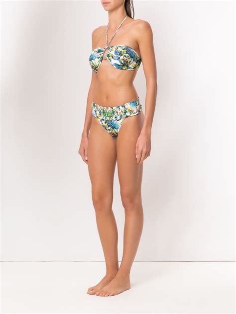 Amir Slama Printed Bikini White FARFETCH