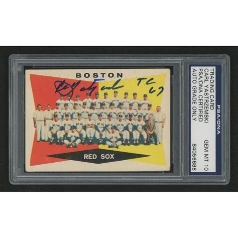 Carl Yastrzemski Signed 1960 Topps 537 Boston Red Sox Check List