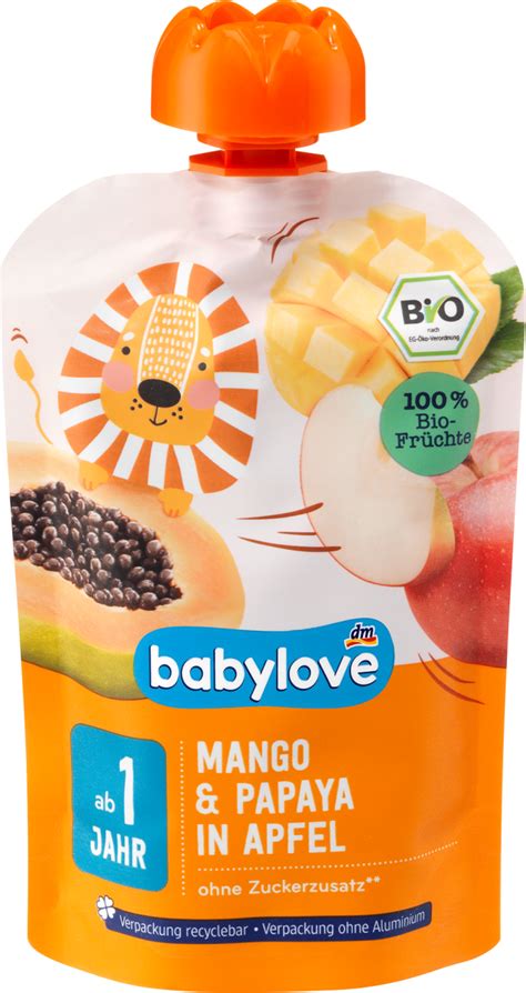 Babylove Quetschie Mango Papaya In Apfel Ab 1 Jahr Recycelbar 100 G