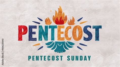 Pentecost Sunday Banner With Holy Spirit In Flame Generative Ai Stock