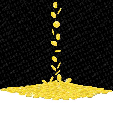 Premium Vector | Falling golden coins gambling background