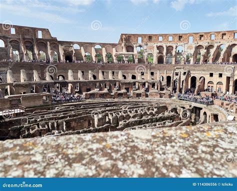 Inside View of the Colosseum with Tourists during the Day Editorial ...