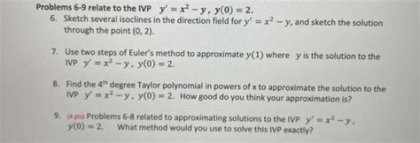 Solved Problems 6 9 Relate To The Ivp Y X2 Y Y 0 2