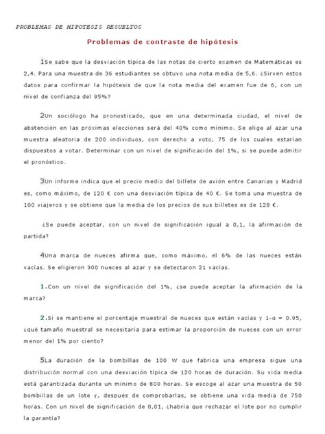 PDF Problemas De Hipotesis Resueltos DOKUMEN TIPS