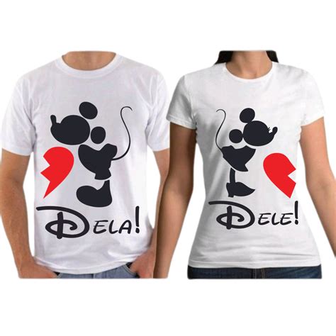 Kit 2 Camiseta Casal Namorados Estampa Mickey E Minnie Shopee Brasil